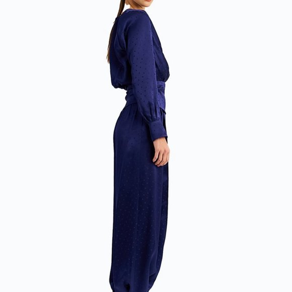 NWT Ronny Kobo BLACK NOT BLUE leopard silk bow cut out top size small $358 - Picture 3 of 15